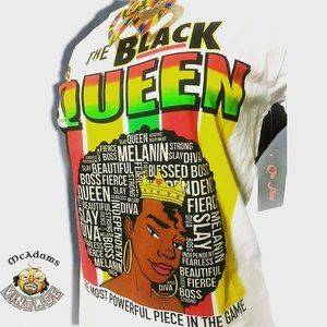 Black Queen Shirt with Matching Earrings